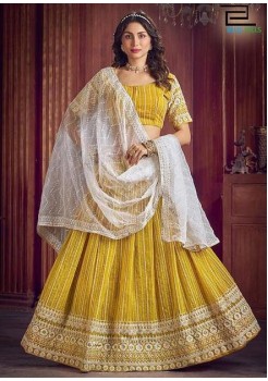 Yellow Georgette Designer Lehenga